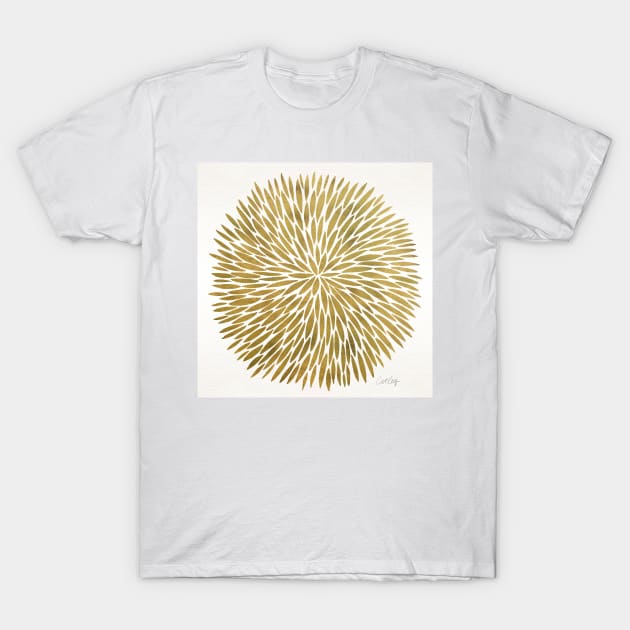 Gold Water Color Burst T-Shirt by CatCoq